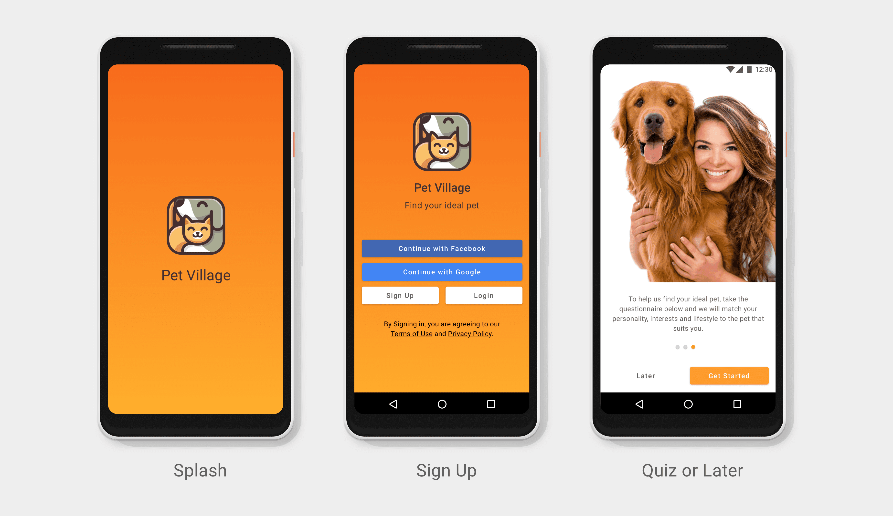 mockup signin for pet adoption