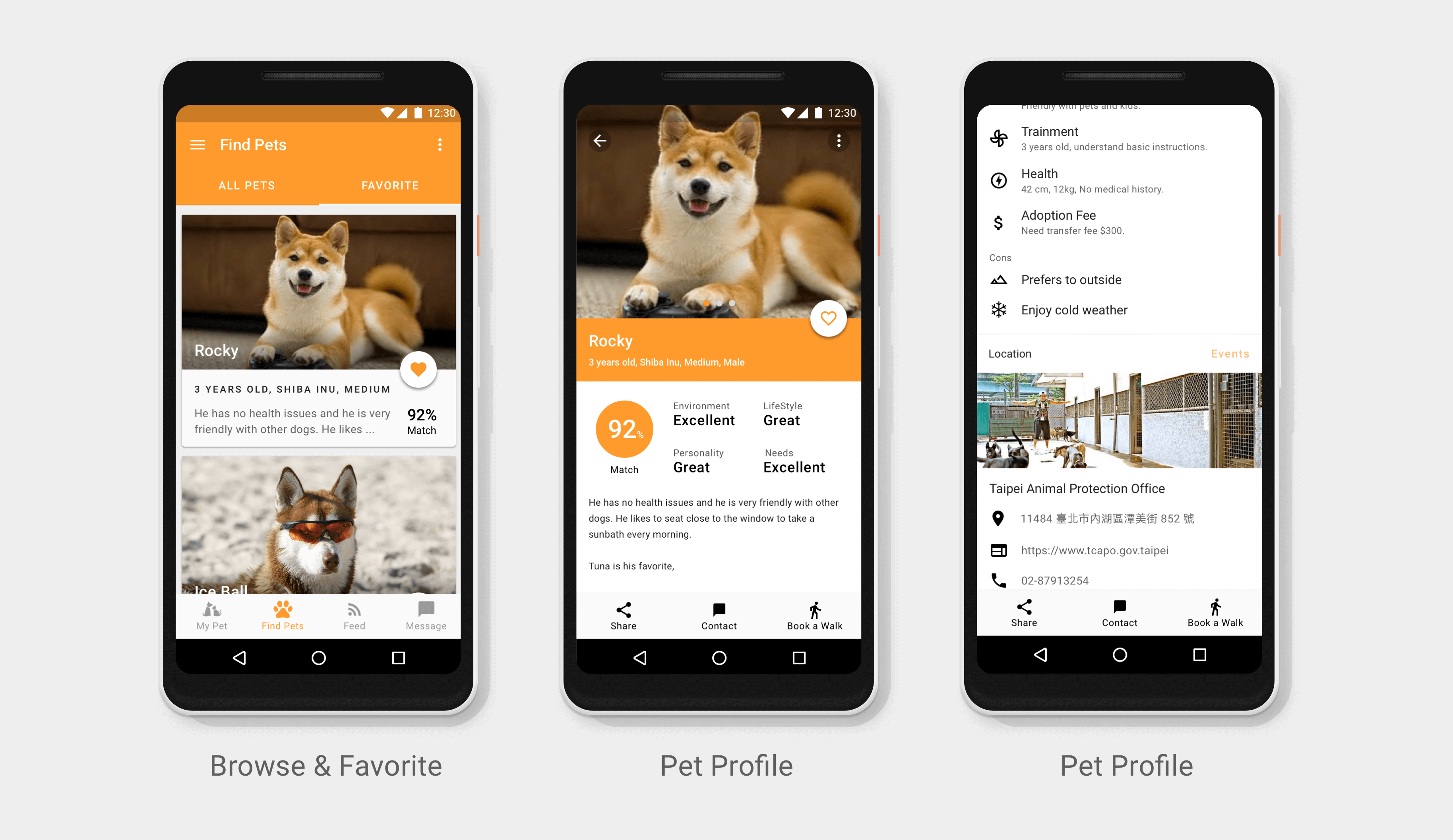mockup pet profile for pet adoption