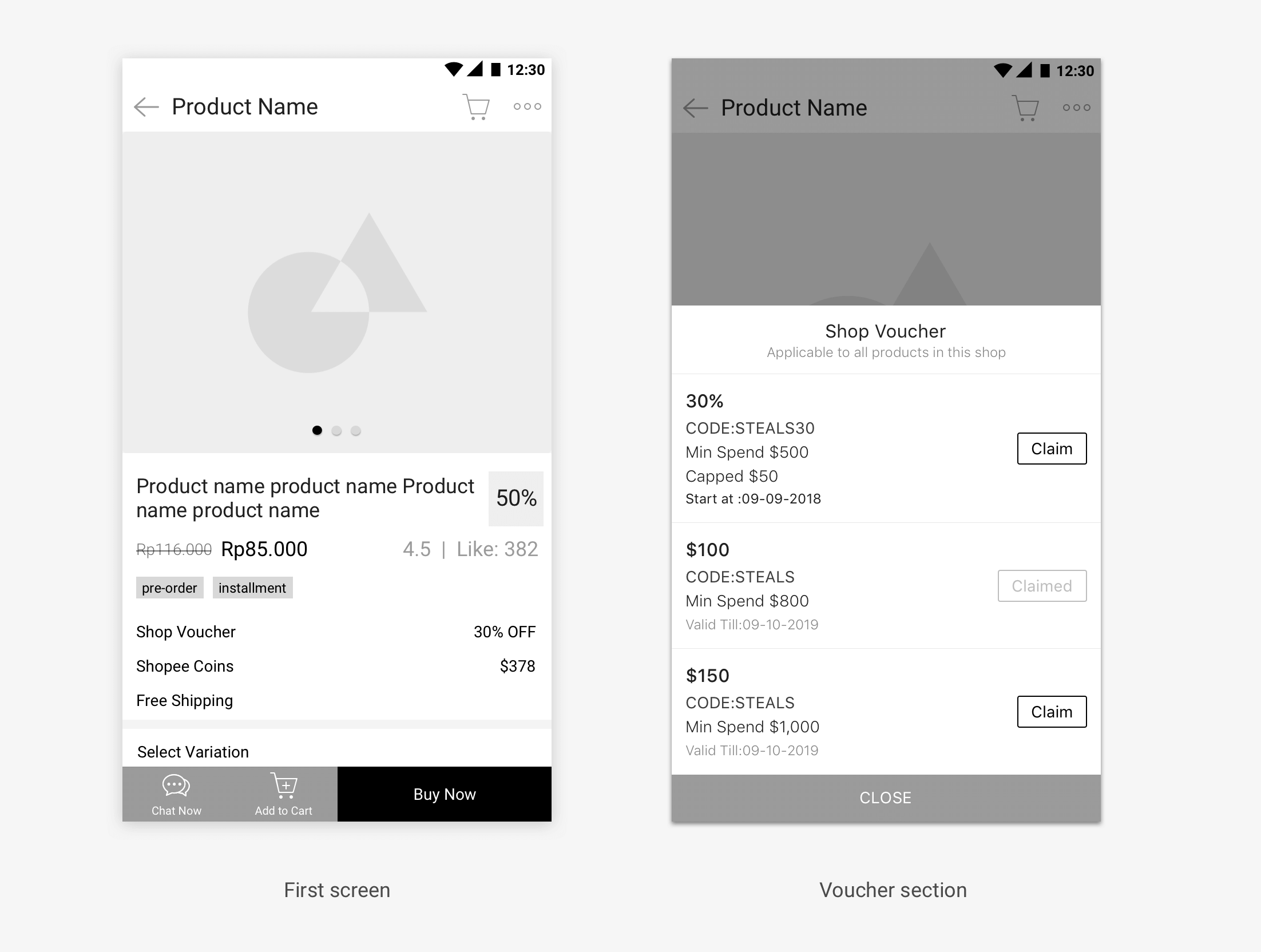 wireframe first screen
